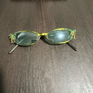 Yellow Beaded Sunglasses